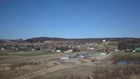 Elements of equipment for the extraction and sorting of rubble. Production .. Stock Photos