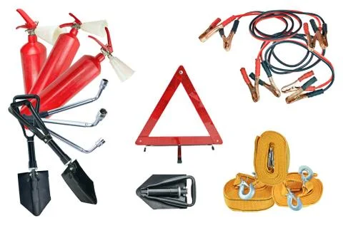 Elements of the essentials for a passenger car Stock Photos