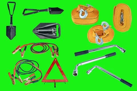 Elements of the essentials for a passenger car Stock Photos