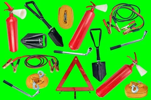 Elements of the essentials for a passenger car Stock Photos