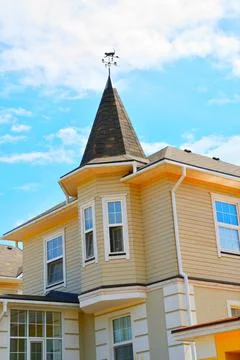 Elements of the facade of a modern house Stock Photos