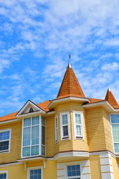 Elements of the facade of a modern house Stock Photos