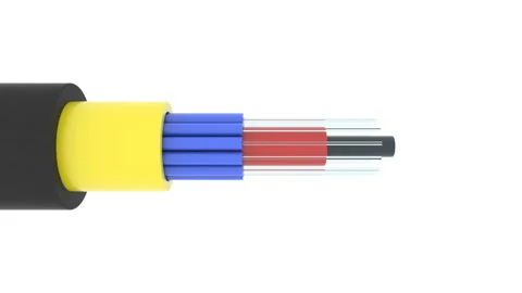 The elements of the fiber optic cable move relative to each other. Seamless loop Stock Footage 128797957