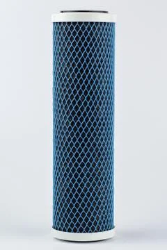 Elements of the filter for water purification, Thin water purification from h Stock Photos