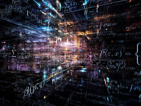 Elements of Fractal Dimensions Stock Illustration