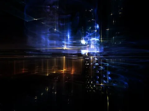 Elements of Fractal Metropolis Stock Illustration