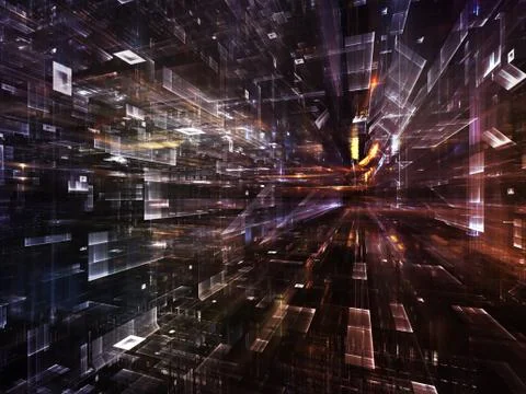 Elements of Fractal World 스톡 일러스트
