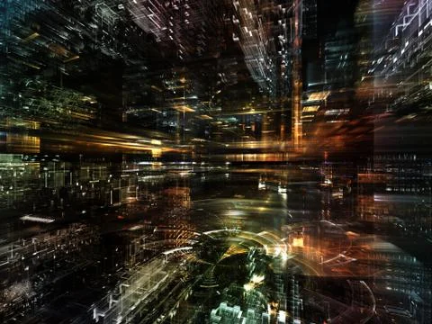 Elements of Fractal World Stock Illustration