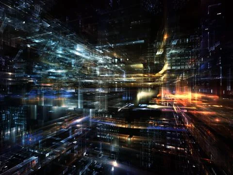Elements of Fractal World Stock Illustration