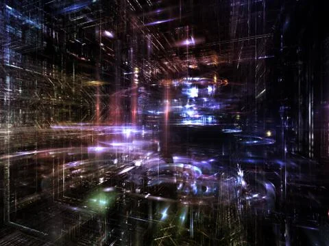 Elements of Fractal World Stock Illustration