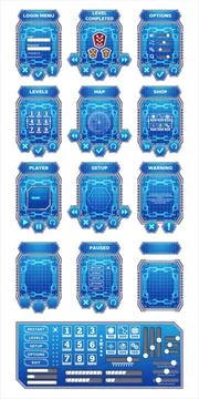 The elements of the game interface. Stock Illustration