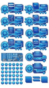The elements of the game interface. 스톡 일러스트