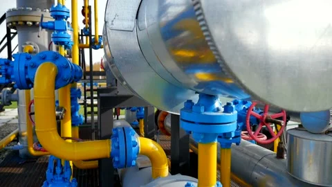 Elements of a gas drying station Stock Footage 142495764