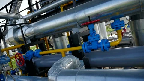 Elements of the gas drying station Stock Footage 142495935