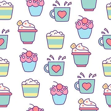 Elements happy lifestyle. Seamless pattern. Stock Illustration