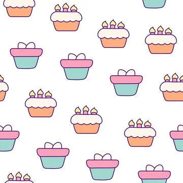 Elements happy lifestyle. Seamless pattern. Stock Illustration