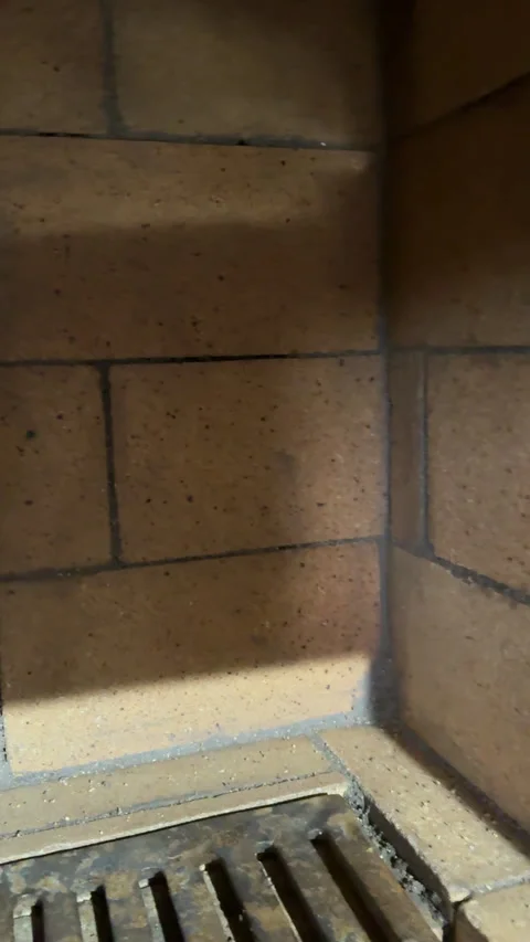 Elements of a heating stove design. Overview of a firebrick firebox. Stove .. Stock Footage 324592073