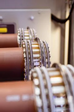 Elements of a high-voltage switch. Stock Photos