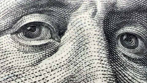 Elements of a hundred dollars us dollar bill close-up. Stock Footage 170307359