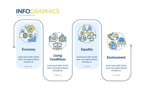 Elements of inclusive growth rectangle infographic template イラスト素材
