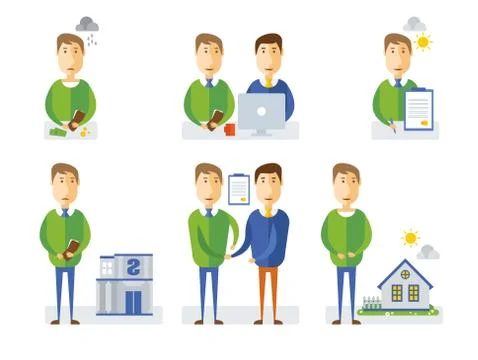 Elements of info-graphic showing process getting loan Illustrazione stock