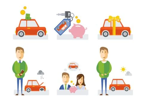 Elements of info-graphic showing process getting loan Stock Illustration