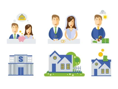 Elements of info-graphic showing process getting loan Illustrazione stock