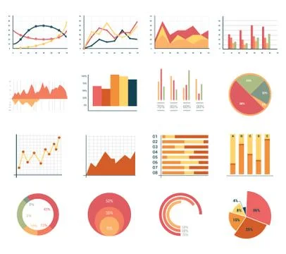 Elements for infographics, charts, graphs. flat style Illustrazione stock