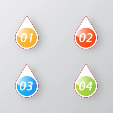 Elements of infographics color buttons steps. Stock-Illustration
