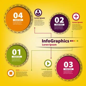 Elements for infographics with colored circles Stock Illustration
