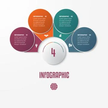 Elements Infographics Conceptual Cyclic Processes for 4 Positions Illustrazione stock