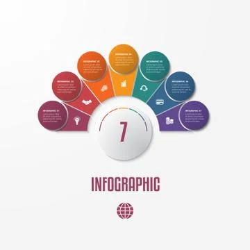 Elements Infographics Conceptual Cyclic Processes for 7 Positions Stock Illustration