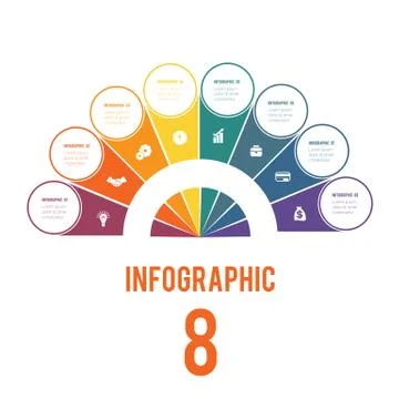 Elements of Infographics Conceptual Cyclic Processes Possible to Use for Work Stock Illustration