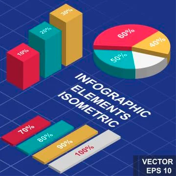 Elements of infographics. Isometry. View from above. Icon. For your design. I Ilustração Stock