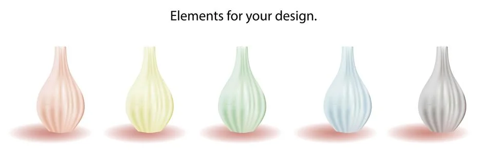 Elements isolated on white background. Ceramic vase. A vase for flowers. Mode Illustrazione stock