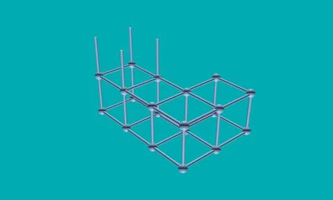 The elements of the lattice of the atom 3D Ilustración de archivo