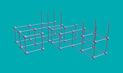 The elements of the lattice of the atom 3D Ilustración de archivo