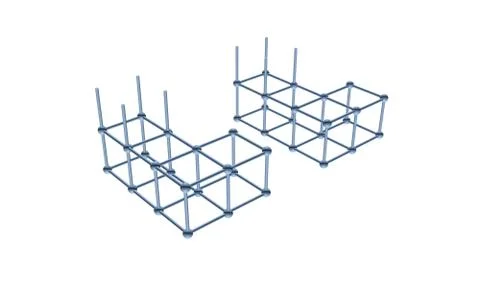 The elements of the lattice of the atom 3D Illustrazione stock