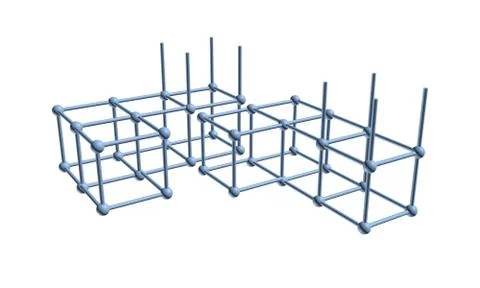 The elements of the lattice of the atom 3D Ilustración de archivo