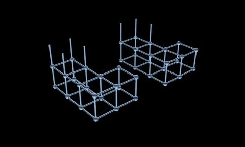 The elements of the lattice of the atom 3D Ilustración de archivo