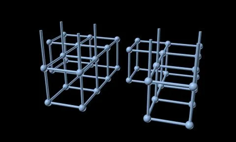 The elements of the lattice of the atom 3D Ilustración de archivo