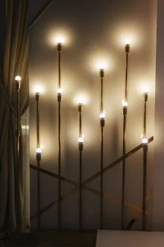 Elements of light. Electronic candle light bulb 写真素材