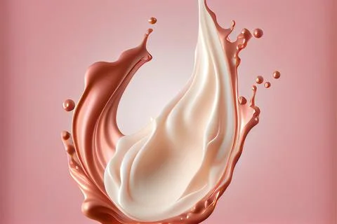Elements of a liquid cream Splashes of pink liquid on pink background Textur Stock Photos