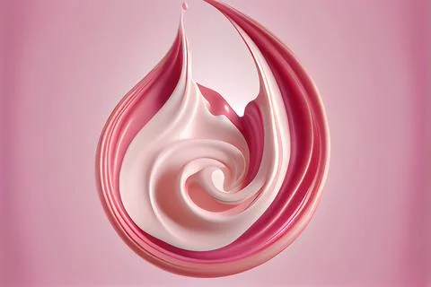 Elements of a liquid cream Splashes of pink liquid on pink background Cream  Stock Photos