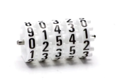 Elements of mechanical counter indicator Stock Photos