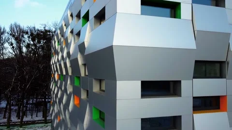 Elements of modern architecture. Shooting the building. Stock Footage 144867193