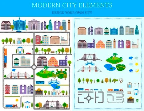 Elements of the modern city - stock vector. イラスト素材