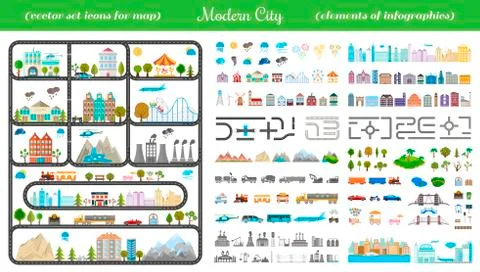 Elements of Modern City - Stock Vector Illustrazione stock