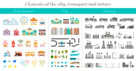Elements of Modern City - Stock Vector Illustrazione stock