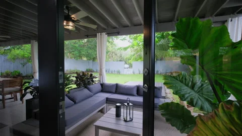 Elements of Modern Luxurious Interior Design in a newly house, move camera wide Stockbeeldmateriaal 257017310